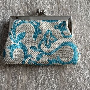 Elegant Blue and Cream Clutch